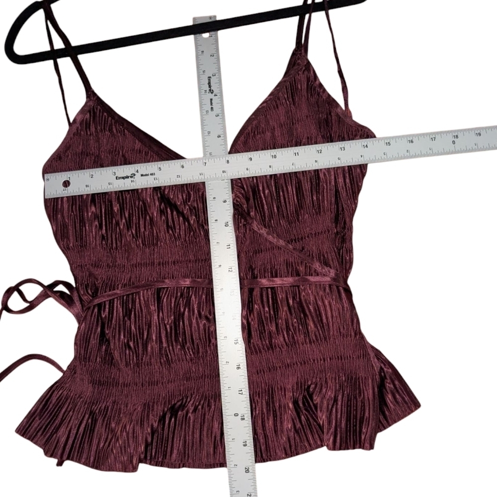 Red Ruffled Tie Front Sleeveless Camisole